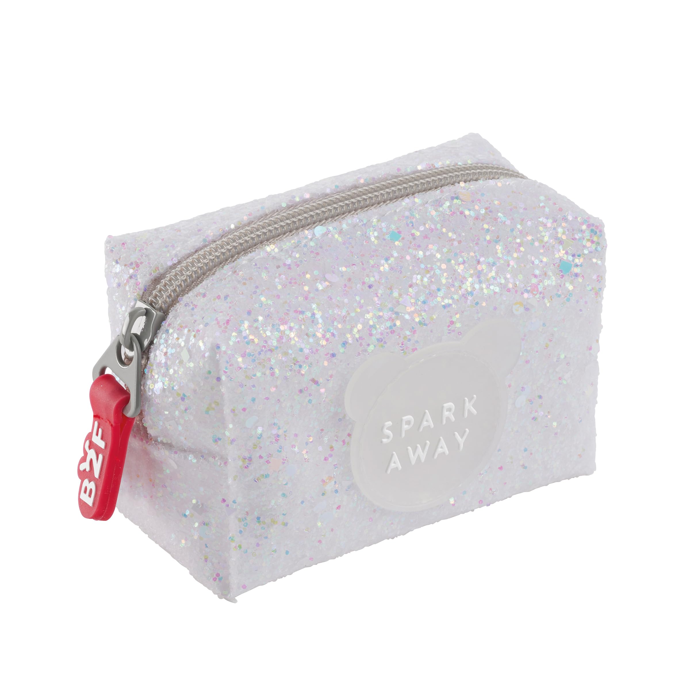 Back2Fun Monedero Purpurina Blanco B2F, Accesorio de Viaje-​Billetera Unisex niños, 100 x 70 x 50 mm