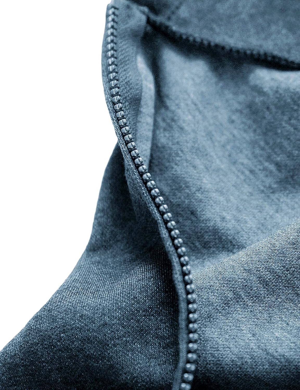 Ohoo Mens Slim Fit Zip Up Hoodie Cotton Blend Soft Fabric Basic Layering Comfy Jacket with Hidden Smart Pocket