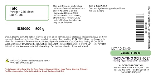 Miniatura 2 de Polvo de talco al 95% de grado de laboratorio, malla 325, 17.64 oz - The Curated Chemical Collection