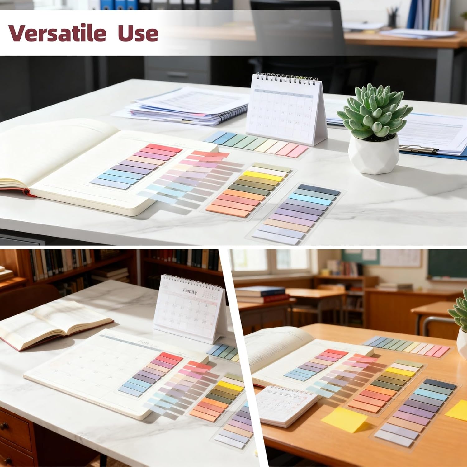 12000 PCS Book Annotation Tabs, Sticky Tabs for Books, Transparent Sticky Notes with File Bag, Writable Page Markers, Multi-Color PET Flags for Annotating Reading Supplies (Multicolored-A)