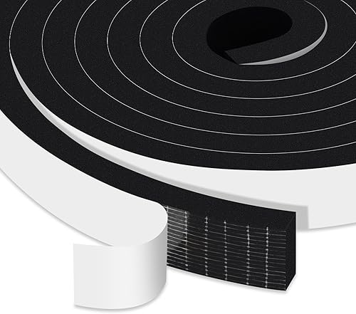 Cinta aislante de espuma adhesiva fuerte mejorada para aislamiento de puertas, ventanas, aire acondicionado y reducción de ruido (1 pulgada x 12