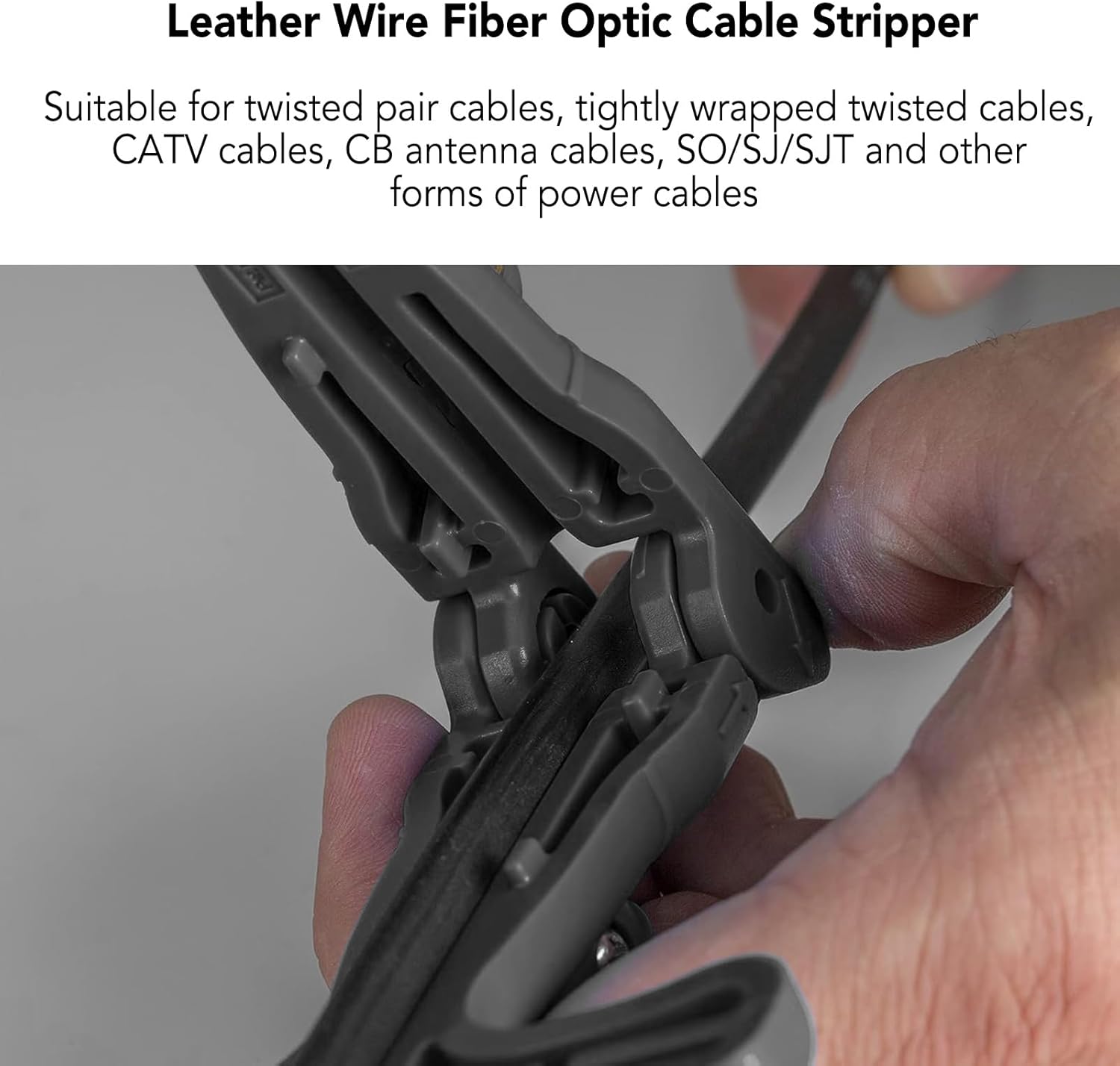 Fiber Optic Stripper, 3.1x20mm Leather Wire, Adjustable Blade Depth, for FTTH, 2mm & 3mm Indoor Fiber Optic Cables, Twisted Pair, CATV, CB Antenna, SO SJ SJT Cables