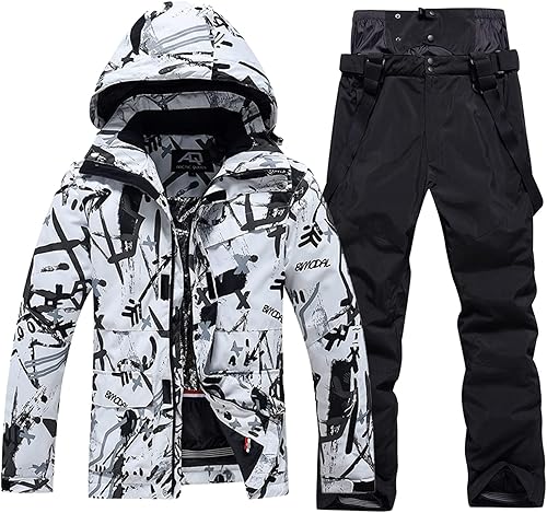 Conjunto de chaqueta y pantalón de esquí para hombre, trajes de esquí impermeables para hombre, chaqueta de snowboard, traje de nieve cálido para