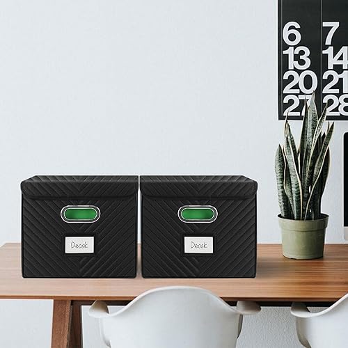 Miniatura 6 de Caja organizadora de archivos con tapa, caja de archivos portátil para colgar carpetas de archivos, caja organizadora para almacenamiento de