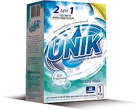 UNIK Detergente em Pó para Máquina de Lavar Louças, Sem Fragrância, 2 em 1 com Secante Abrilhantador, 1 Kg