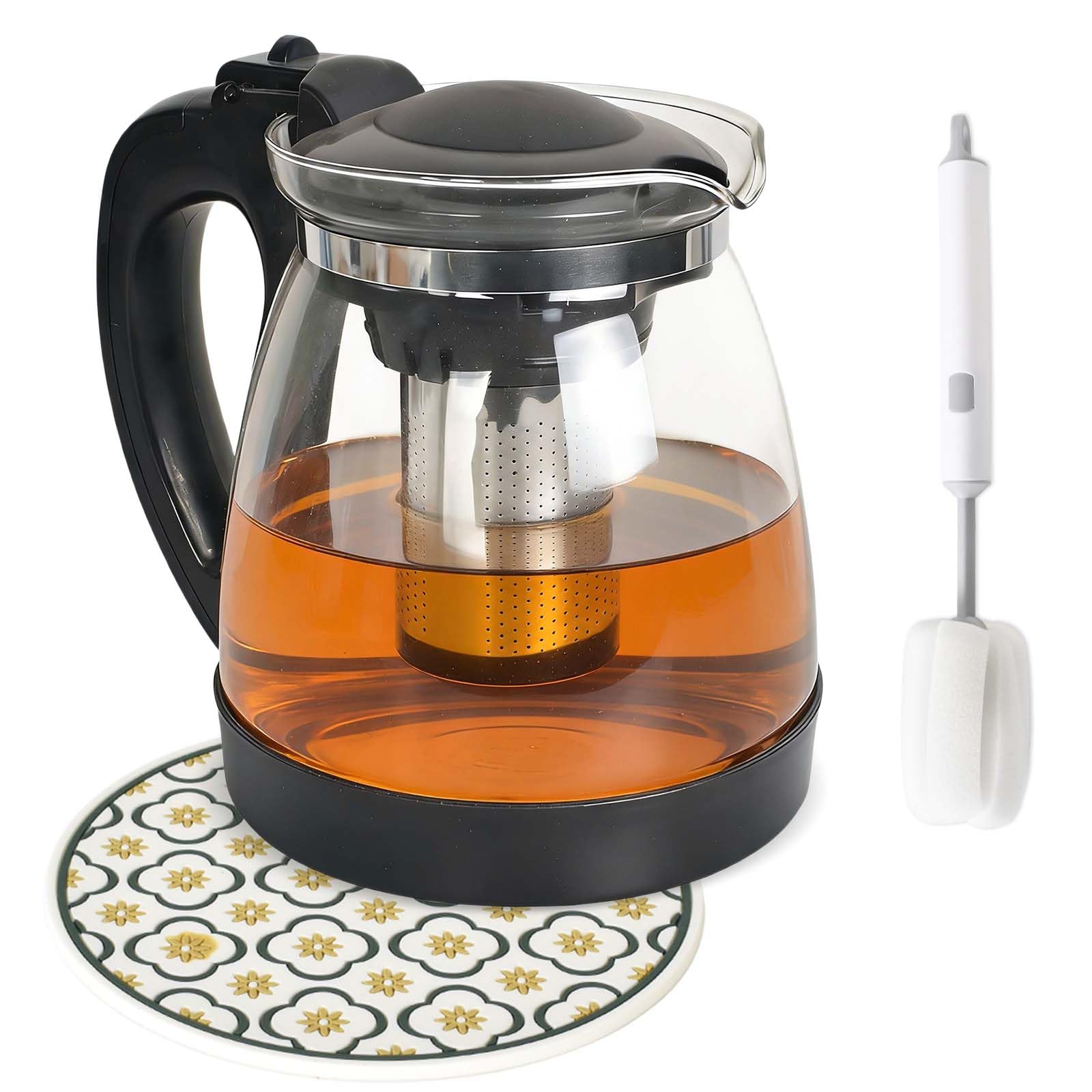 théière verre 2000ml avec infuseur inox