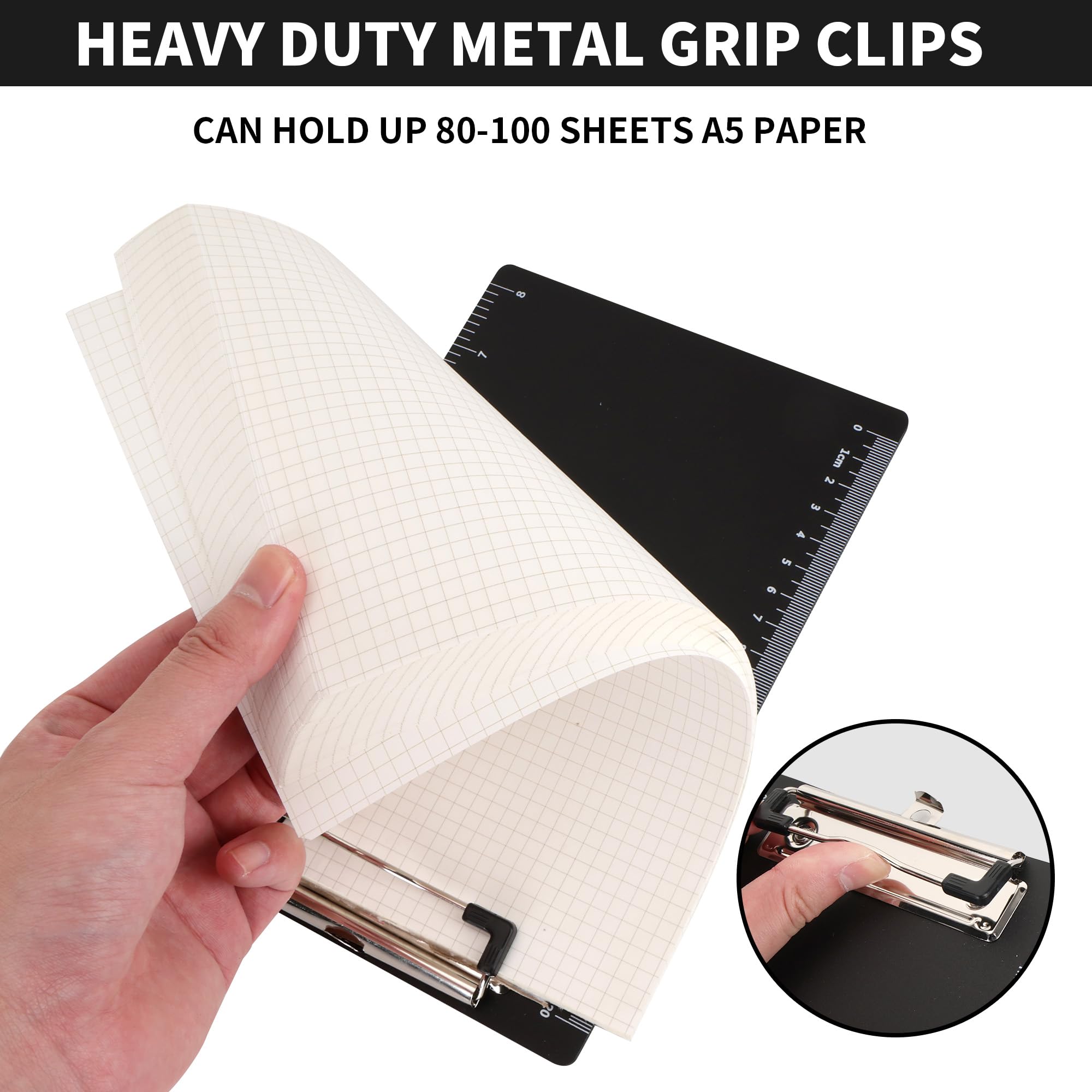 WENLISELL 15 PCS Mini Clipboard A5, Small Plastic Clipboards with Hanging Eyelet, 22.3x15cm Writing Pad for Office, Warehouse, Lists, Pocket Lists, Notepads - Image 4