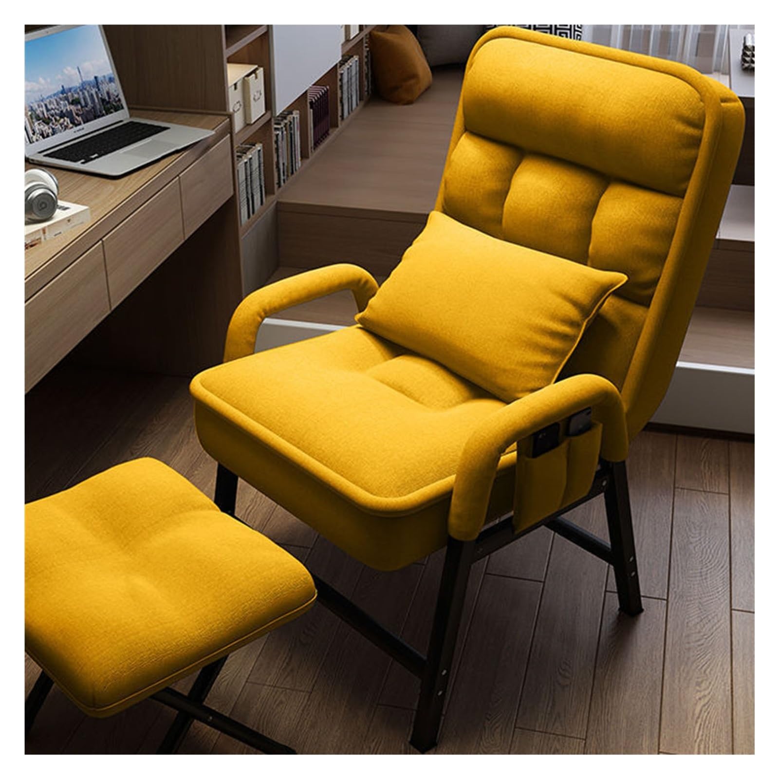 Amazon.co.jp: オットマン付きレイジーチェア、モダンなラウンジアーム  