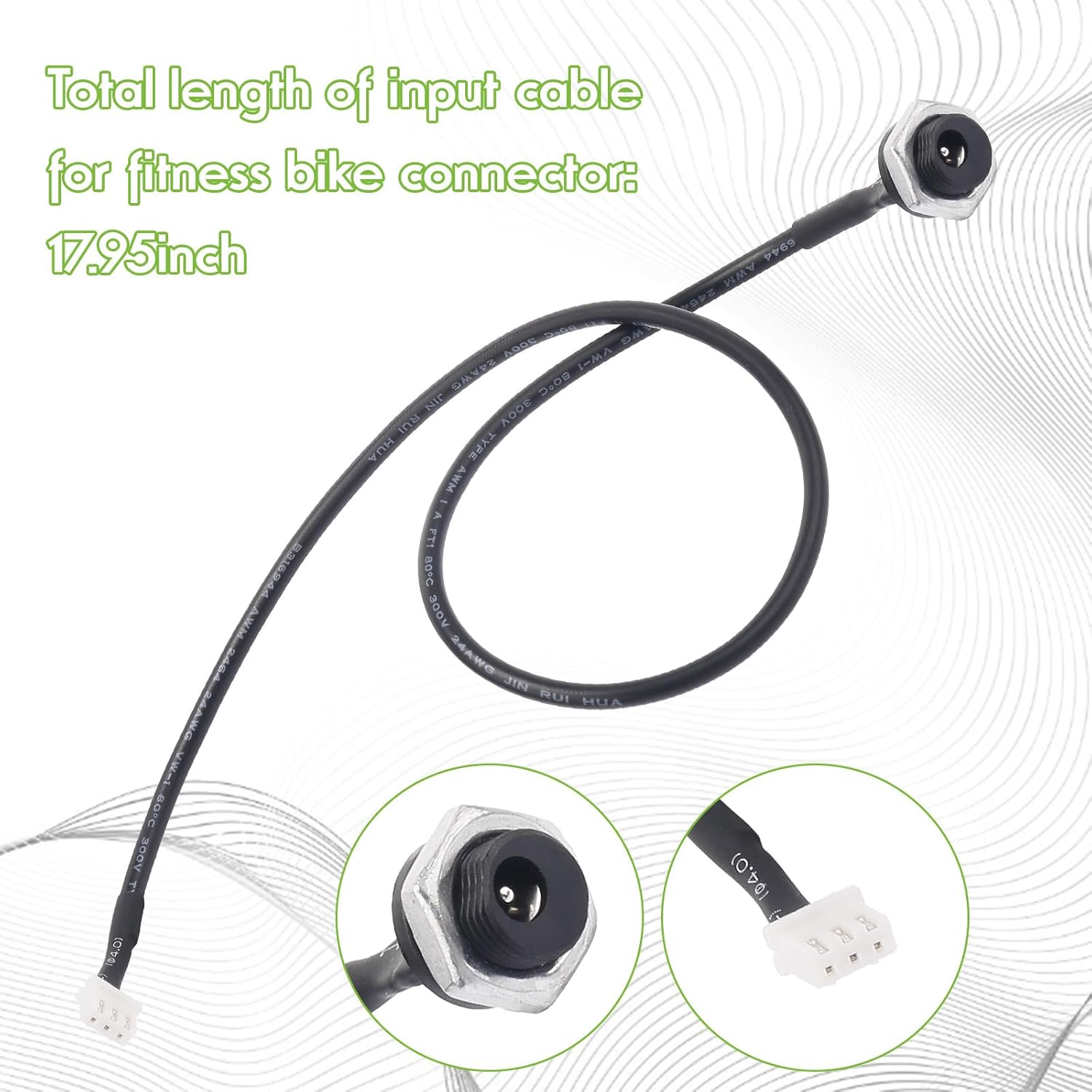 Connector Input Cable for Nautilus & Schwinn Exercise Bikes Compatible with R616 R618 R626 R686 U616 U624 & 130 170 230 430 570U etc