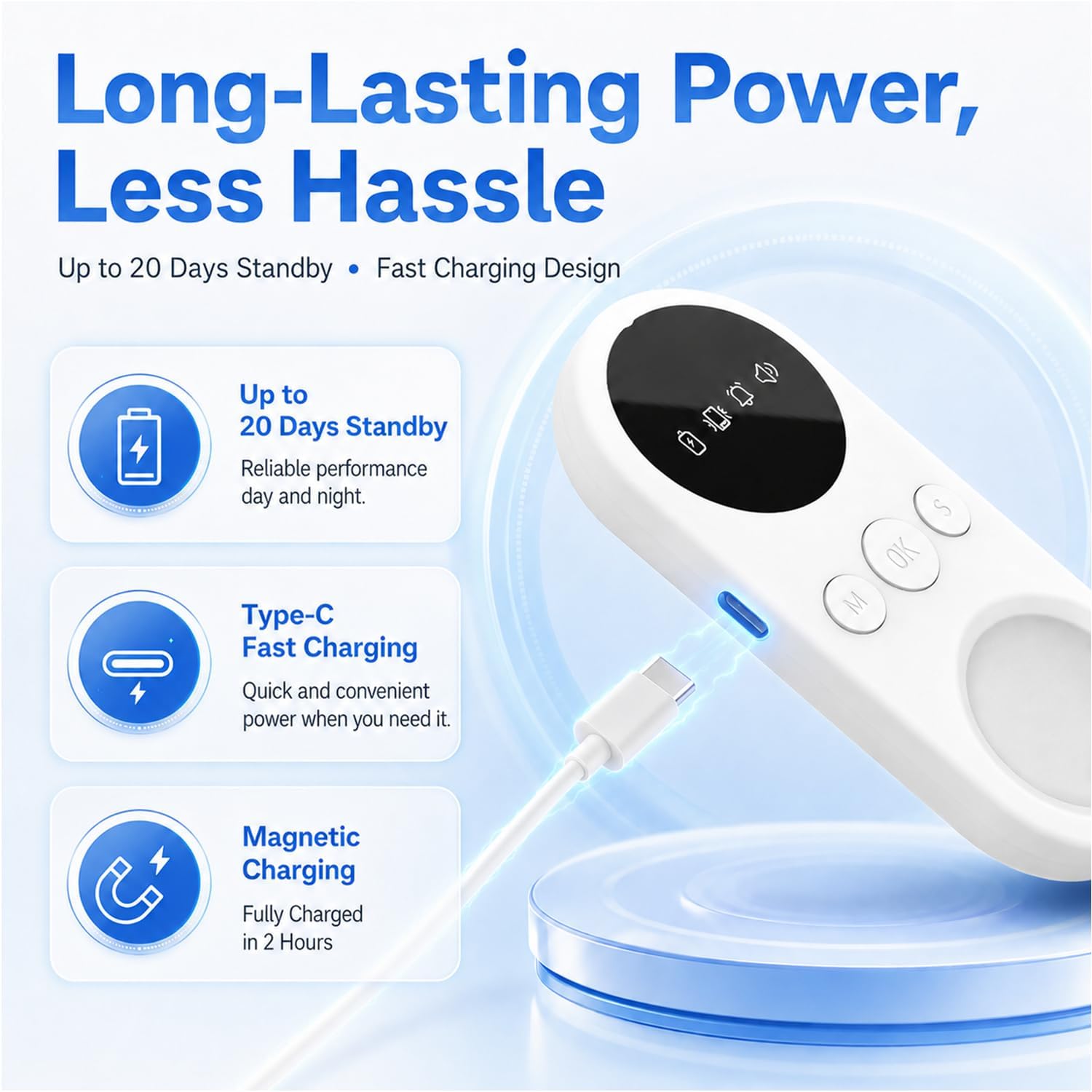 Wireless Bedwetting Alarm, Magnetic Wearable Receiver for Boys and Girls, Rechargeable Pee Reminder with Sensitive Sensor, 7 Ringtones, 3 Alert Modes & Adjustable Volume