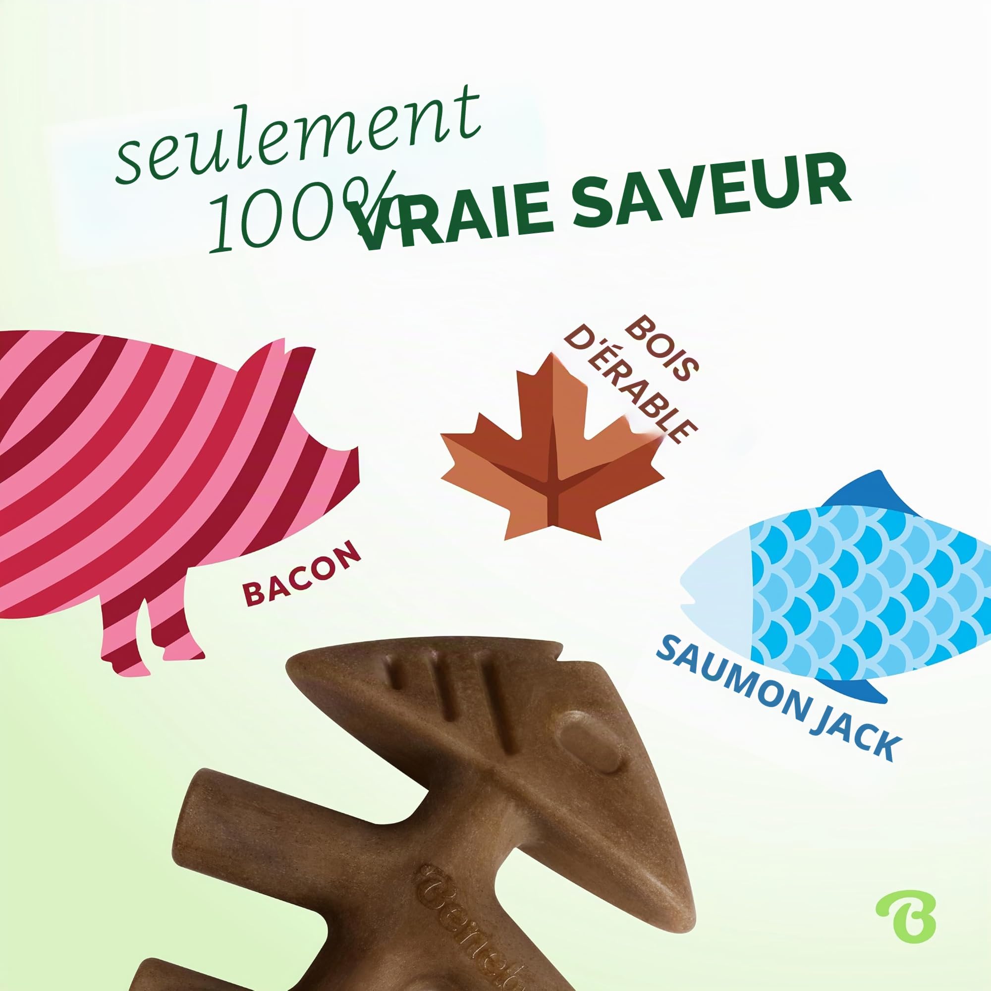 Benebone Boîte de Jouets à mâcher Durable pour Chien avec Wishbone, Fishbone, bâton et zaggler - Taille M