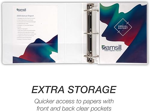 Vista 77 de Samsill Durable - carpeta negra redonda de cartón, Blanco