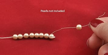 Bead Buddy 0.6mm Natural White Silk Cord Thread with Attached Needle - Ideal for Jewelry Making - 2m Long