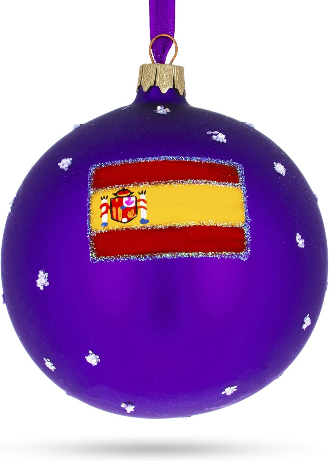 Gran Via, Madrid, Spain Glass Ball Christmas Ornament 4 Inches