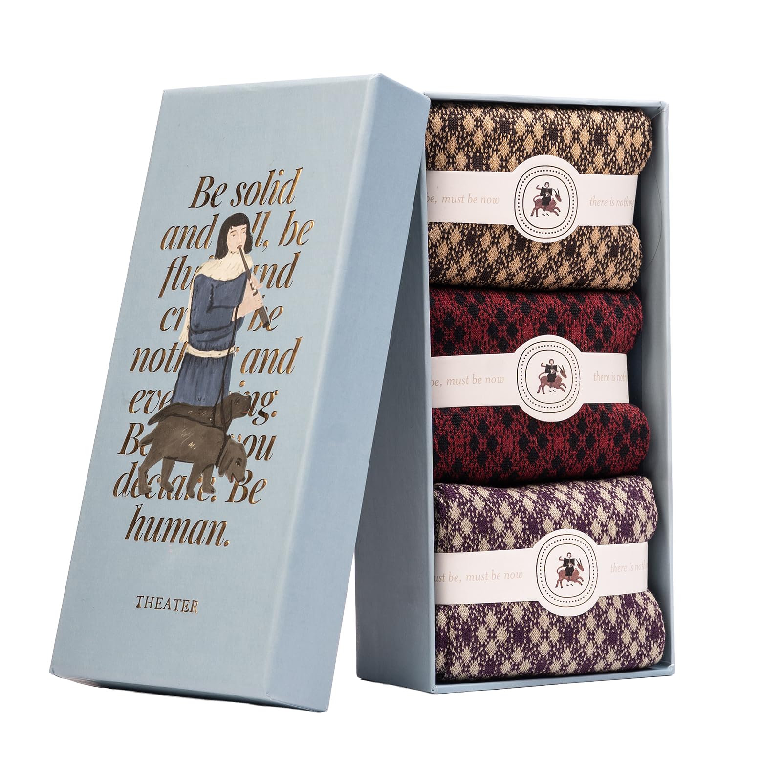 Theater Pack of 3 Dos Plaid Men's Socks | Mercerised Cotton | Mid Calf Length | Anti-Bacterial | Luxury Everyday Wear | Gift Set