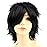 Modernfairy Anime Halloween Wig Dark Black for Cosplay Party, Synthetic Layered Short Hair Wigs with Bangs, Pastel Wigs for Women Men