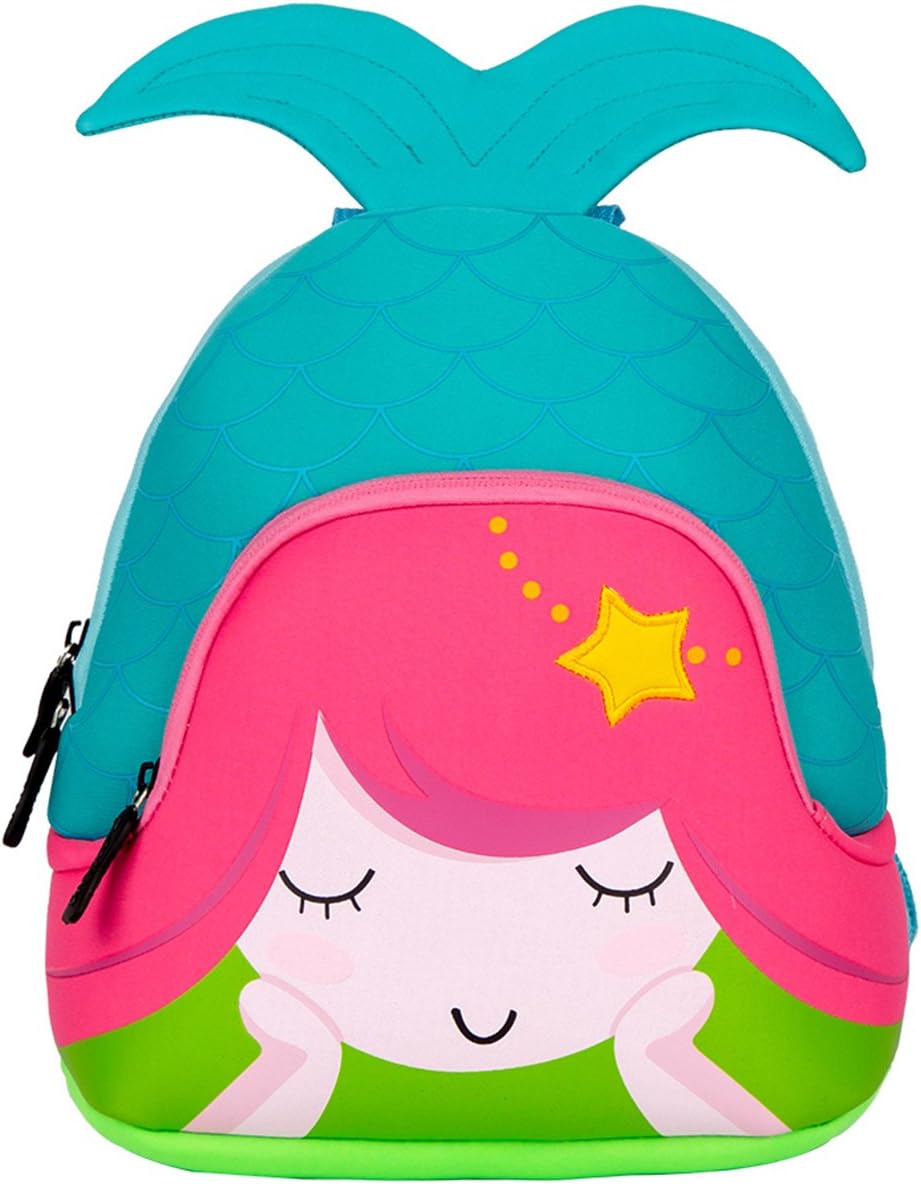 Moonmo Toddler Kids Waterproof Pre School Bag Cute 3D Animal Children School Backpack (Mermaid Blue)