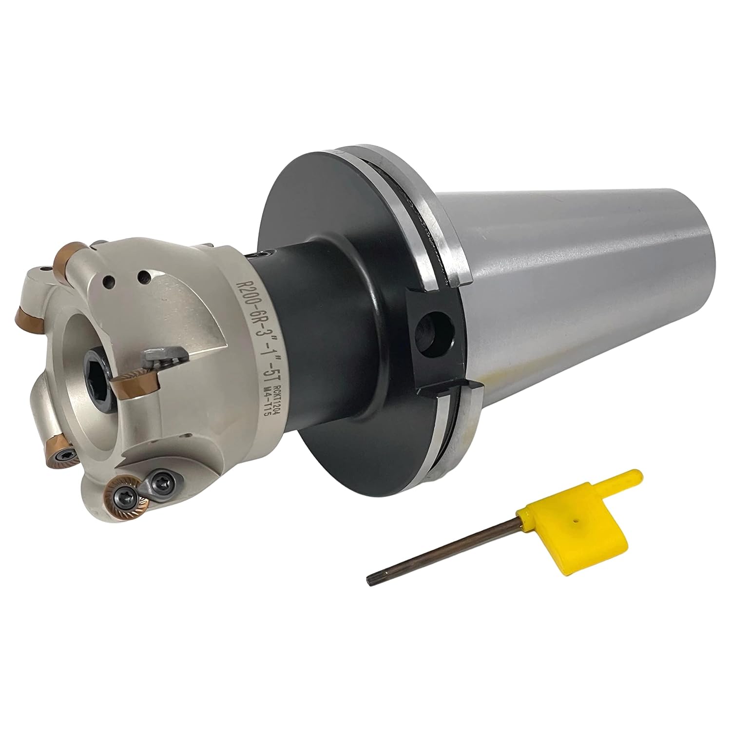 CME 3" 90° Indexable Face Mill w/ CAT50 Arbor, RCKT1204 Inserts Included, 5 Flutes