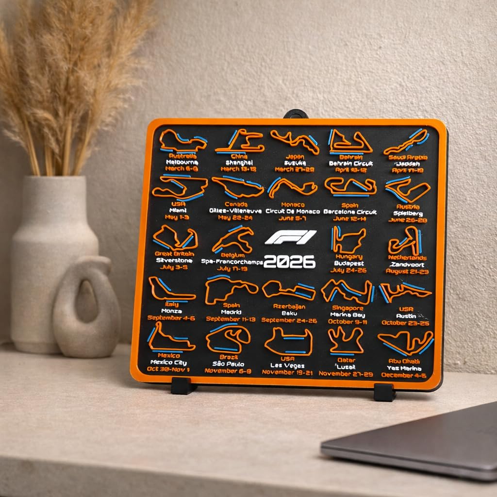 F1 2026 3D Calendar | Race Tracks with DRS Zones | Desk & Wall Mount | Environmental Friendly-image-5