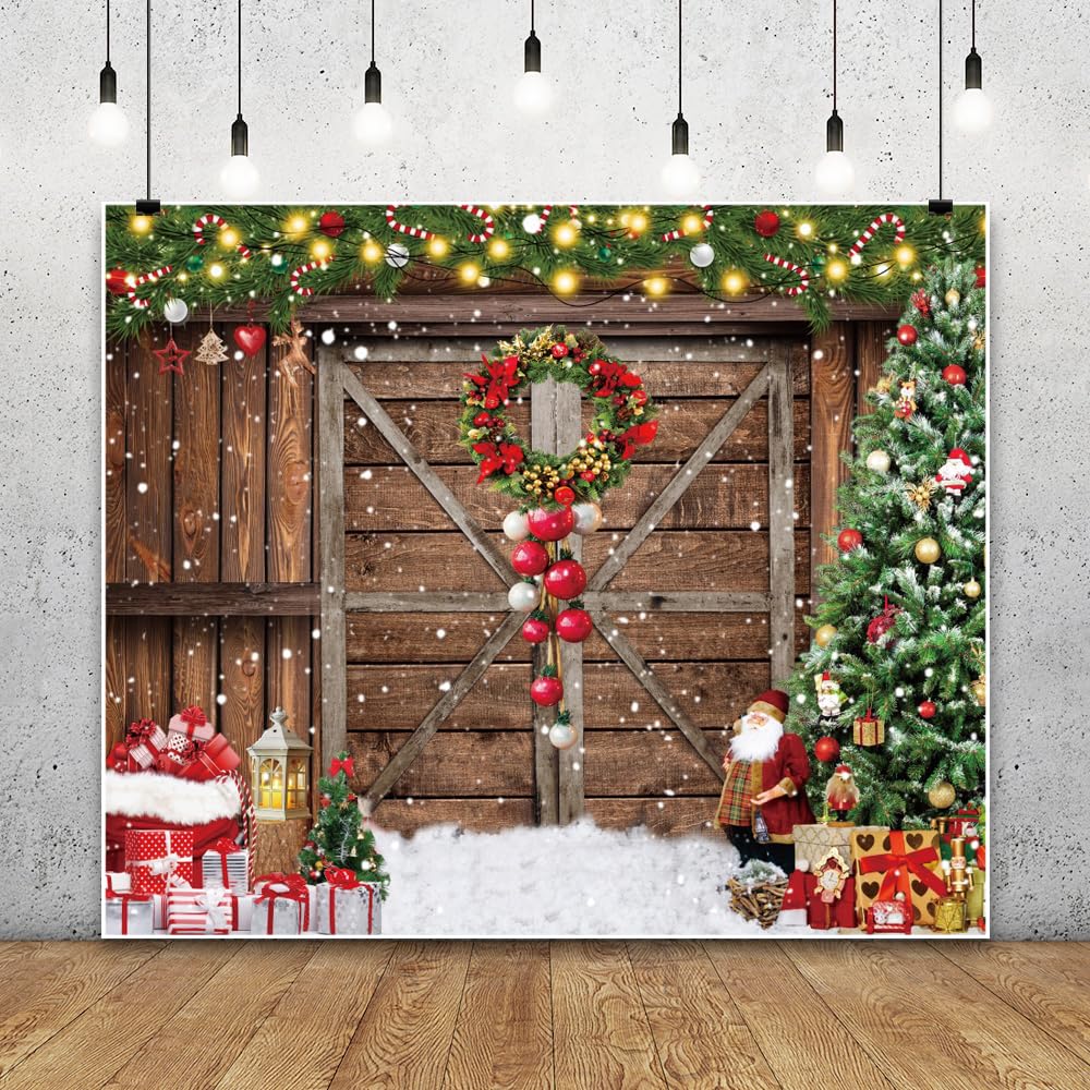 Haosphoto Christmas Backdrop For Photography 7X5FT Barn Decoration - View #6