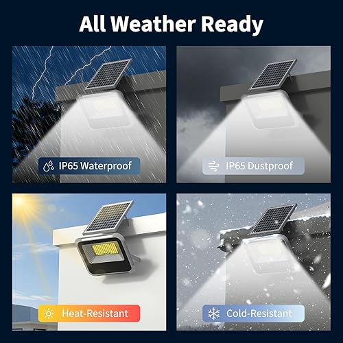Miniatura 6 de Luces solares de 100 W para exteriores, luz LED automática de 10000 lm con batería de 10000 mAh, gran angular de 180 °, impermeable, luz de