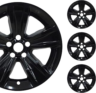 18" Gloss Black Wheel Skin Set Made for Dodge Charger R/T (2015-2019) and Dodge Challenger SXT (2015-2023) | Durable ABS Plastic Cover Hubcap | Fits Directly Over OEM Wheel