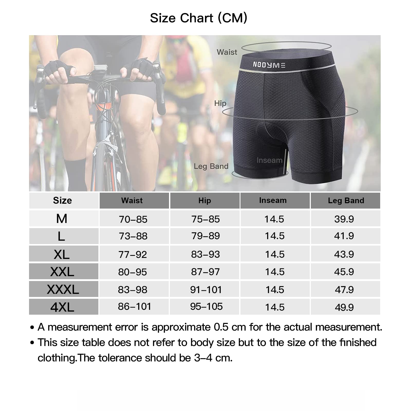 NOOYME Shorts de Ciclismo para Hombre Calzoncillos de Ciclismo para Hombre con Almohadilla para el Asiento