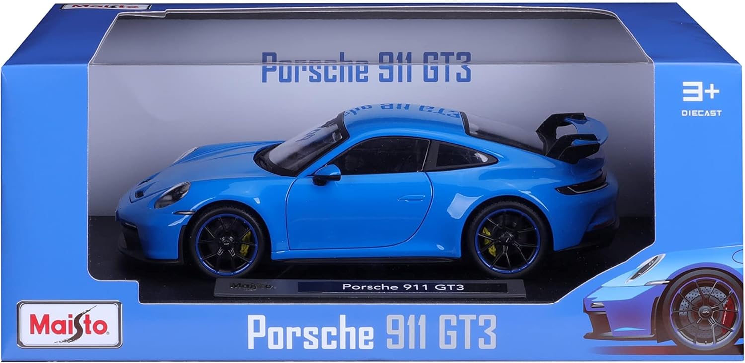 Maisto 2022 Porsche 911 GT3 Super Car - 1:18 Scale - Incredibly Detailed Die-Cast Replica Collectible Car Model, Blue