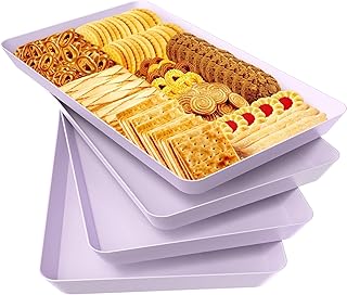 WOWBOX 4 pcs Serving Tray for Entertaining, Serving Platters for Snacks,...