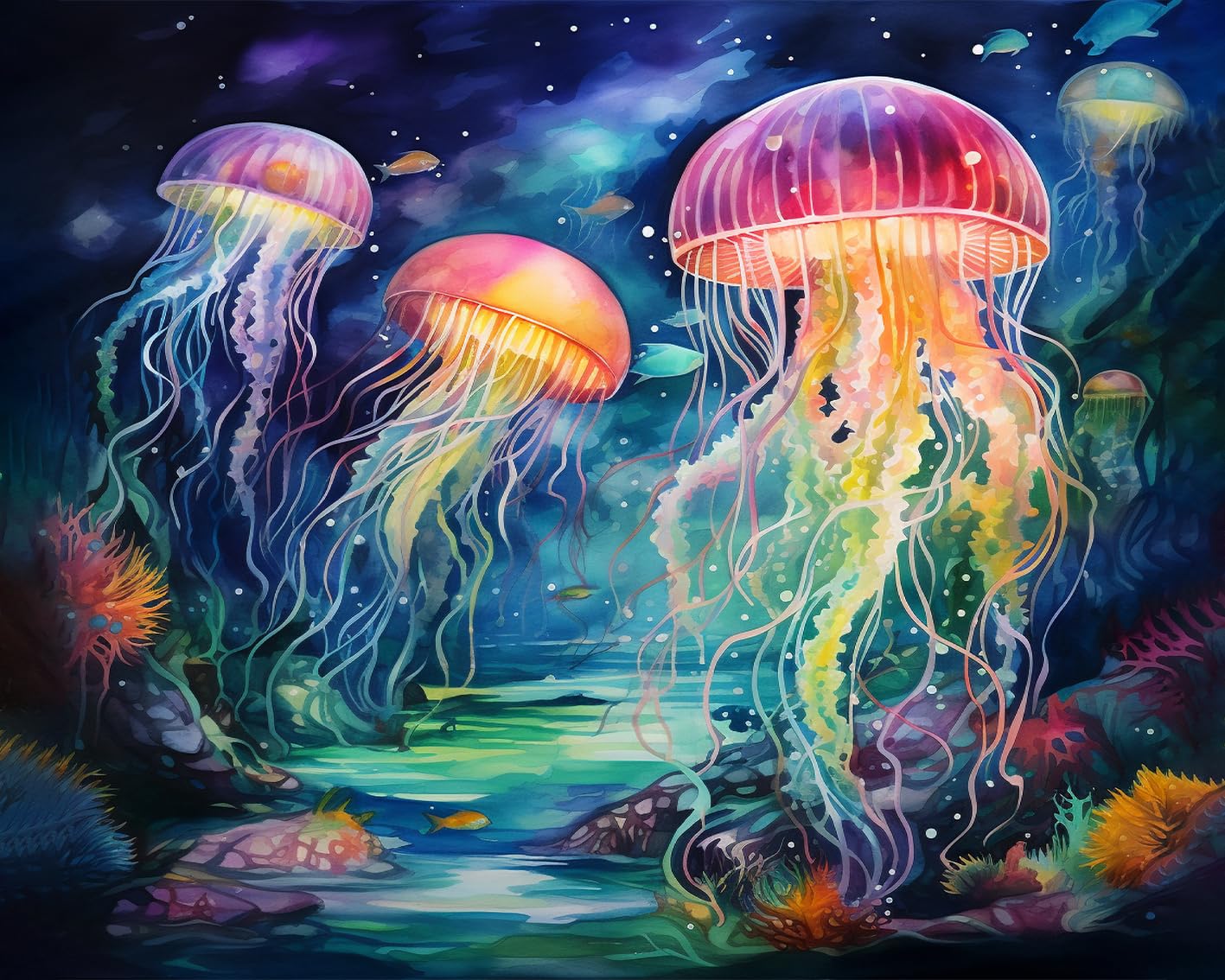TUMOVO Paint by Numbers for Adults Beginner Jellyfish Paint by Number Kits DIY