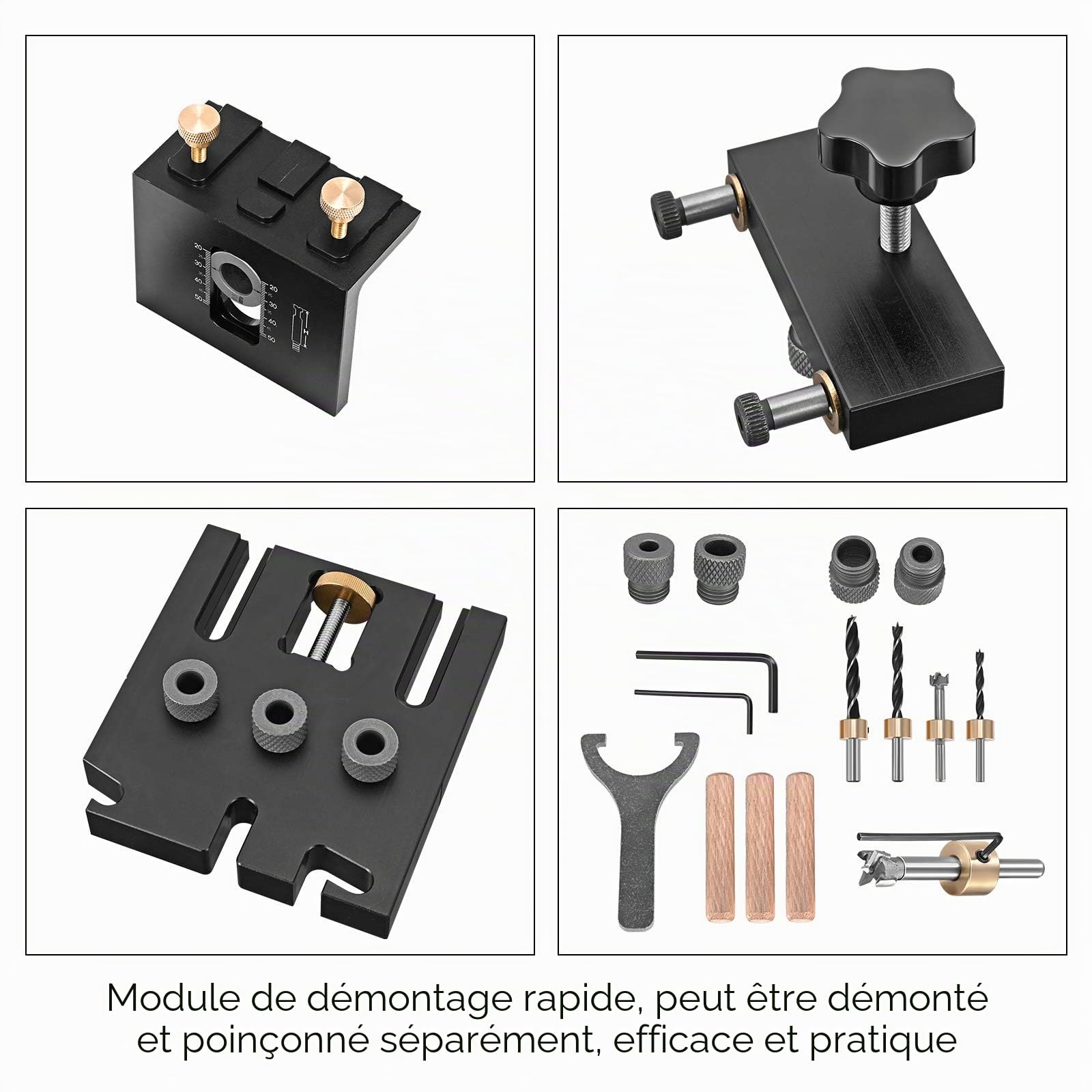 Gabarit de Centrage Kit avec Positionnement plus Précis, Kit de Localisateur avec Foret 6/8/10/15