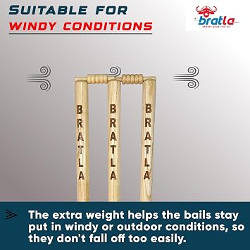 CBB Cricket Bails for Stumps Wicket Wooden Heavy Duty Set of 4