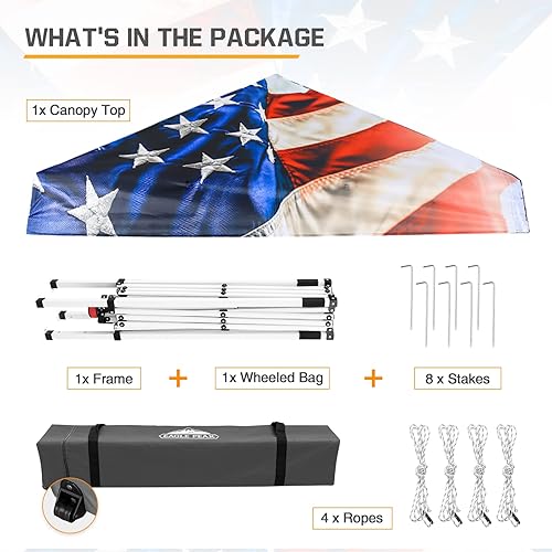 Miniatura 8 de EAGLE PEAK Tienda de campaña desplegable de patas inclinadas de 10 x 10 pulgadas, fácil instalación para una persona, toldo de playa al aire libre,