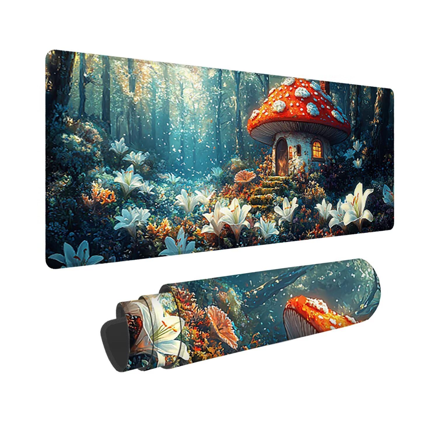 Podkładka pod mysz do gier, 1400 x 600 mm XXL Podkładka pod mysz do gier, duża, antypoślizgowa wodoodporna, rozszerzona długa klawiatura podkładka pod mysz, akcesoria biurowe, dla graczy, PC, prezenty