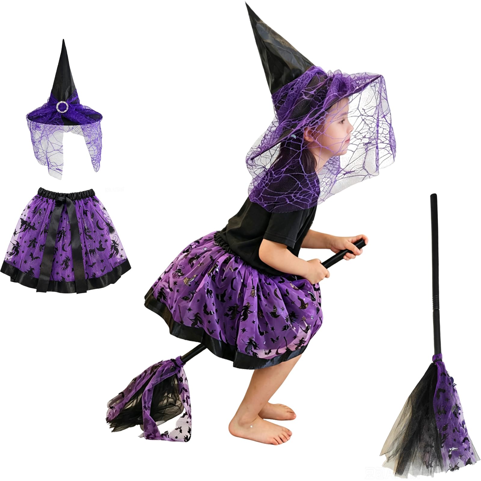 Disfraz Bruja Morada Niña, Disfraz Niña Halloween