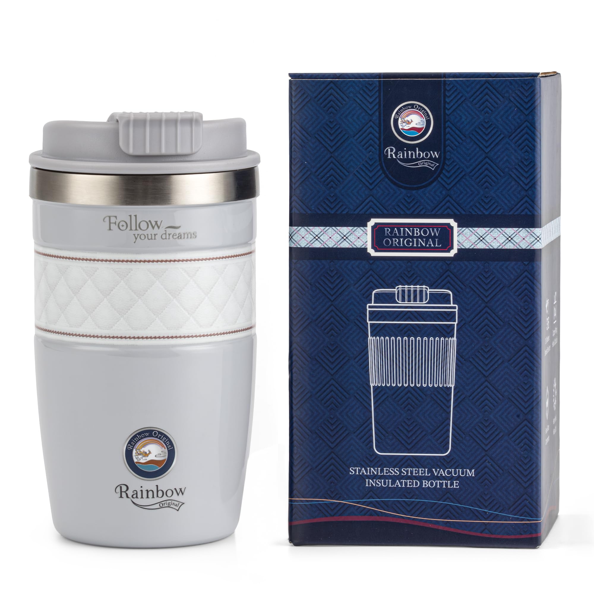 Rainbow Original 380ml Travel Coffee Mug, Leakproof Lid Coffee Tumbler