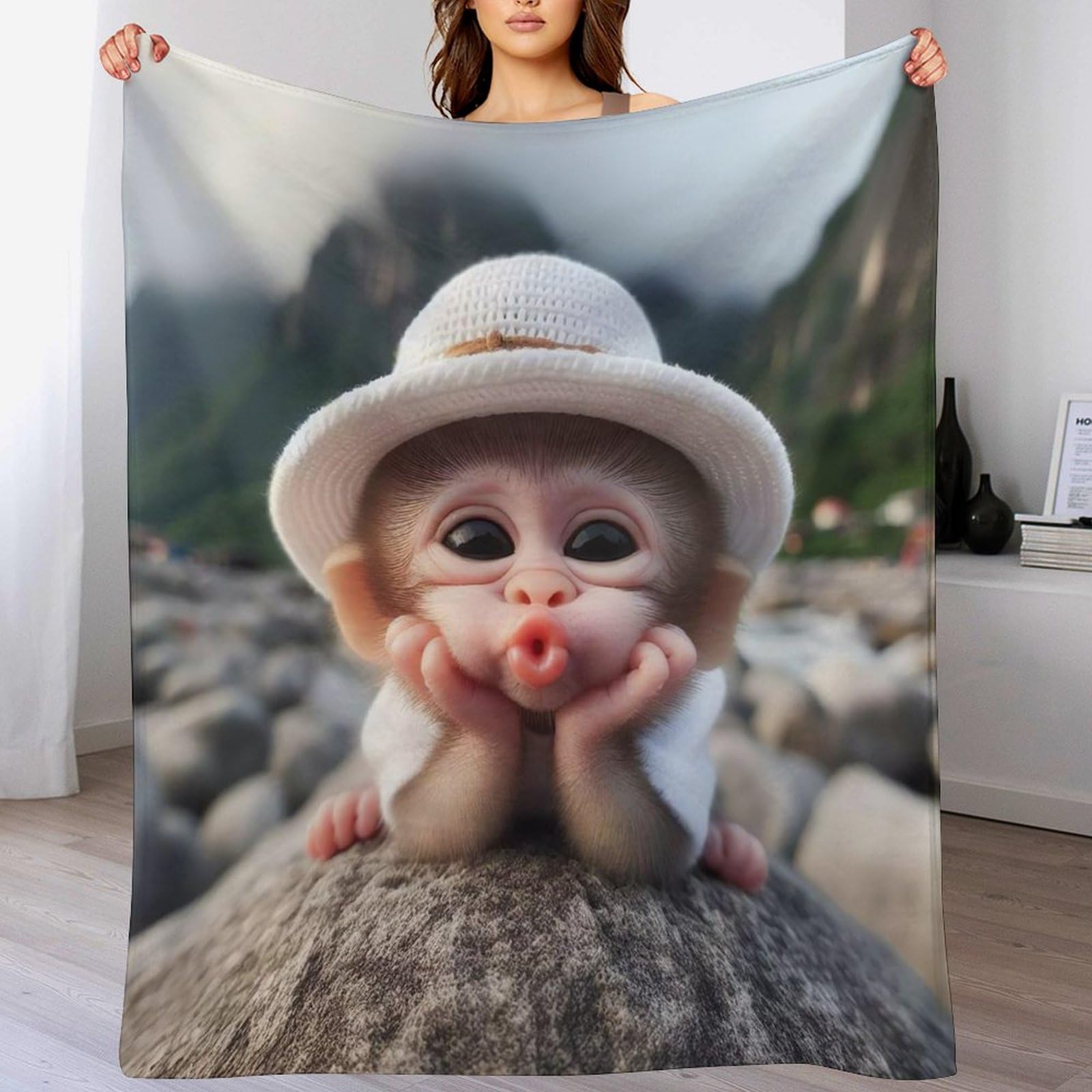 Couverture polaire singe ultra moelleuse et chaude en flannel pour une isolation totale