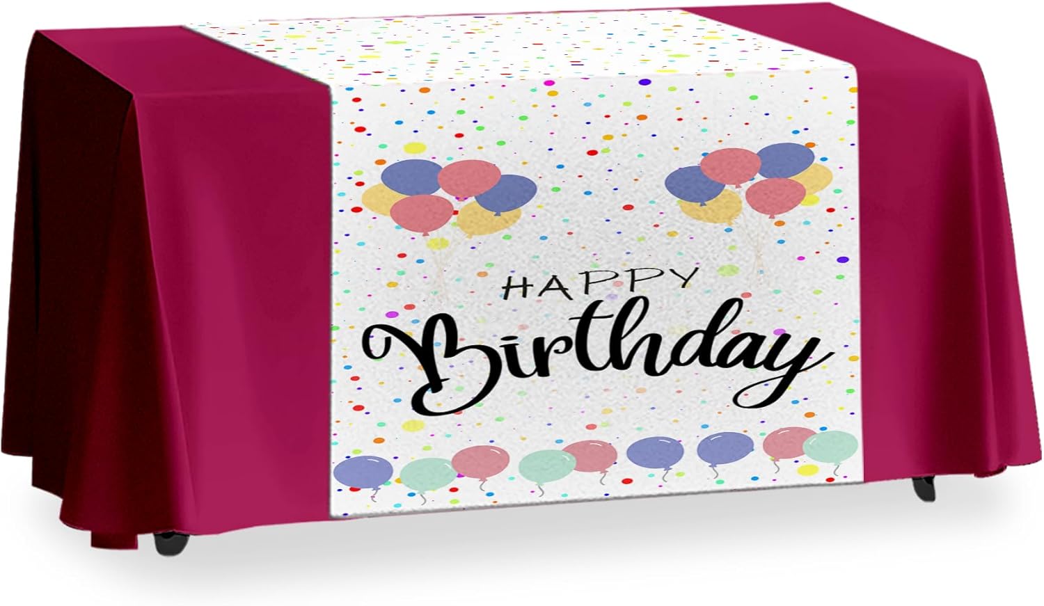 Happy Birthday Dining Table Runner for Party 36x72 inch