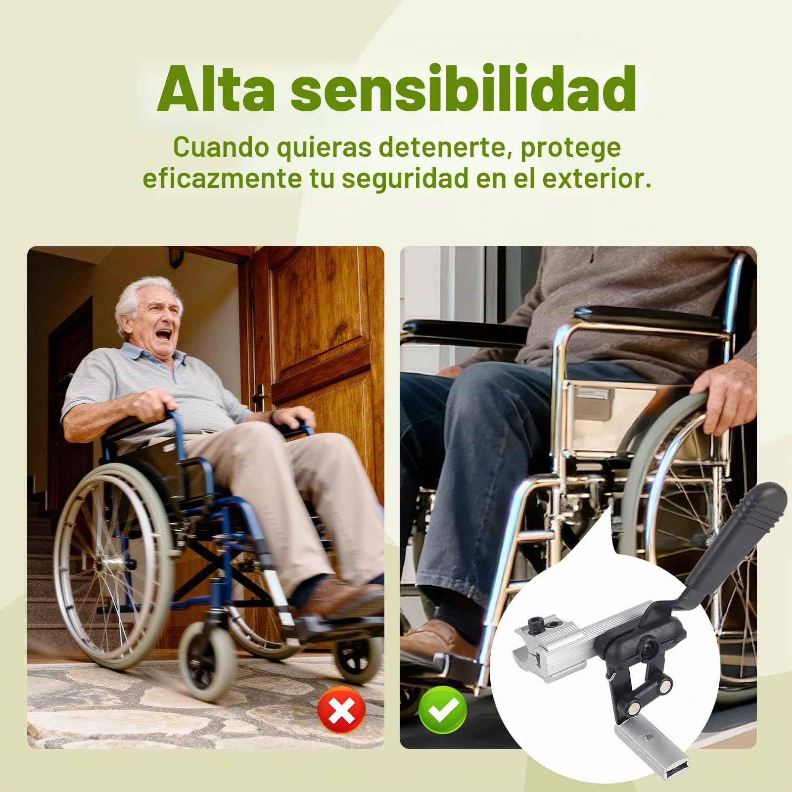 Freno de estacionamiento para Silla de Ruedas, Pieza de Repuesto para Silla de Ruedas, Accesorio de Freno de Mano de sensibilidad para sillas de Ruedas(Derecha)