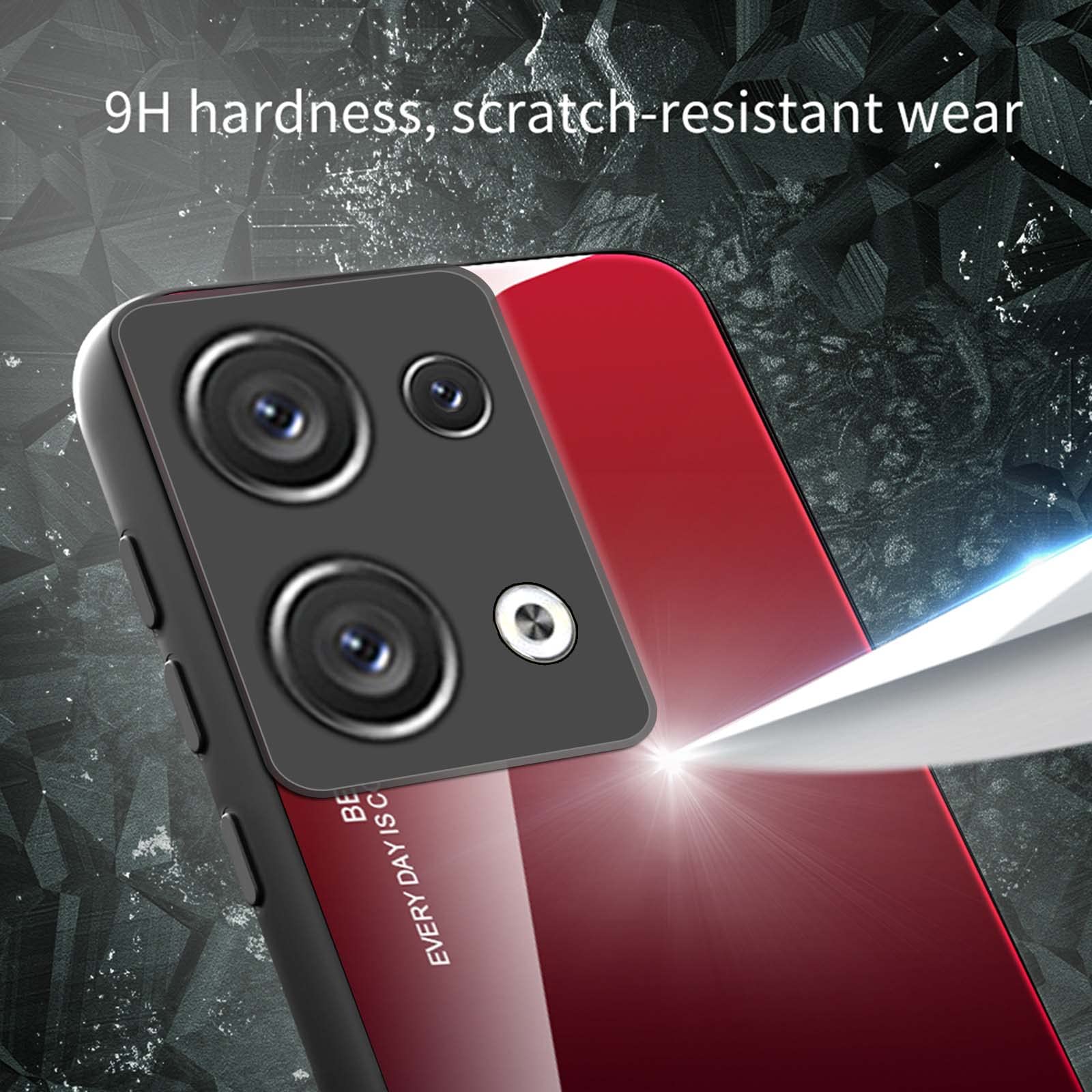 QIYIN Cover per Oppo Reno 8 5G/Reno8 5G, Custodia Vetro Antiproiettile Ultrasottile, Case Colorato Antiurto per Assorbimento Degli Urti con Paraurti in TPU (Blu elegante