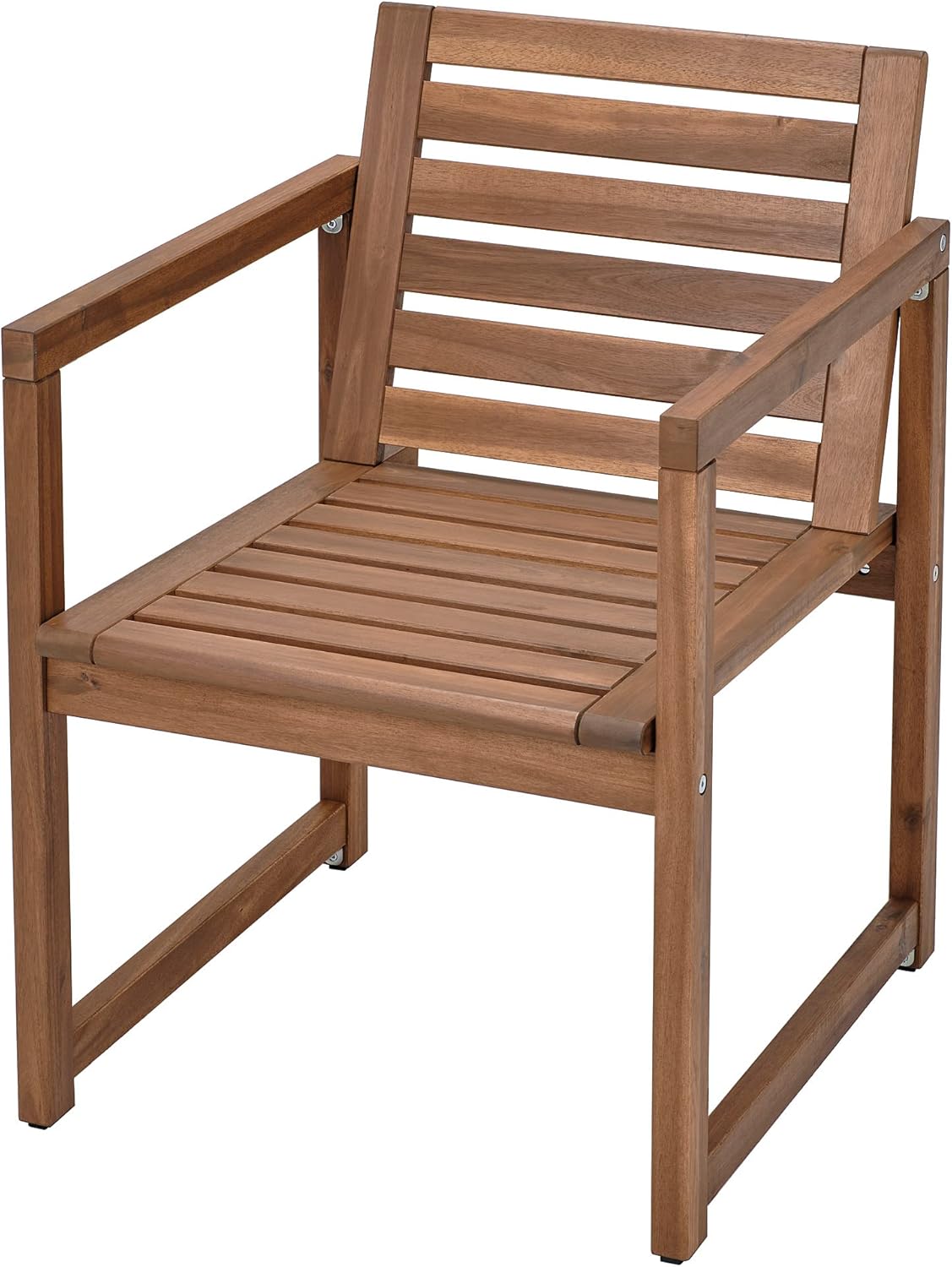 NÄMMARÖ Chair with armrests, outdoor, light brown stained