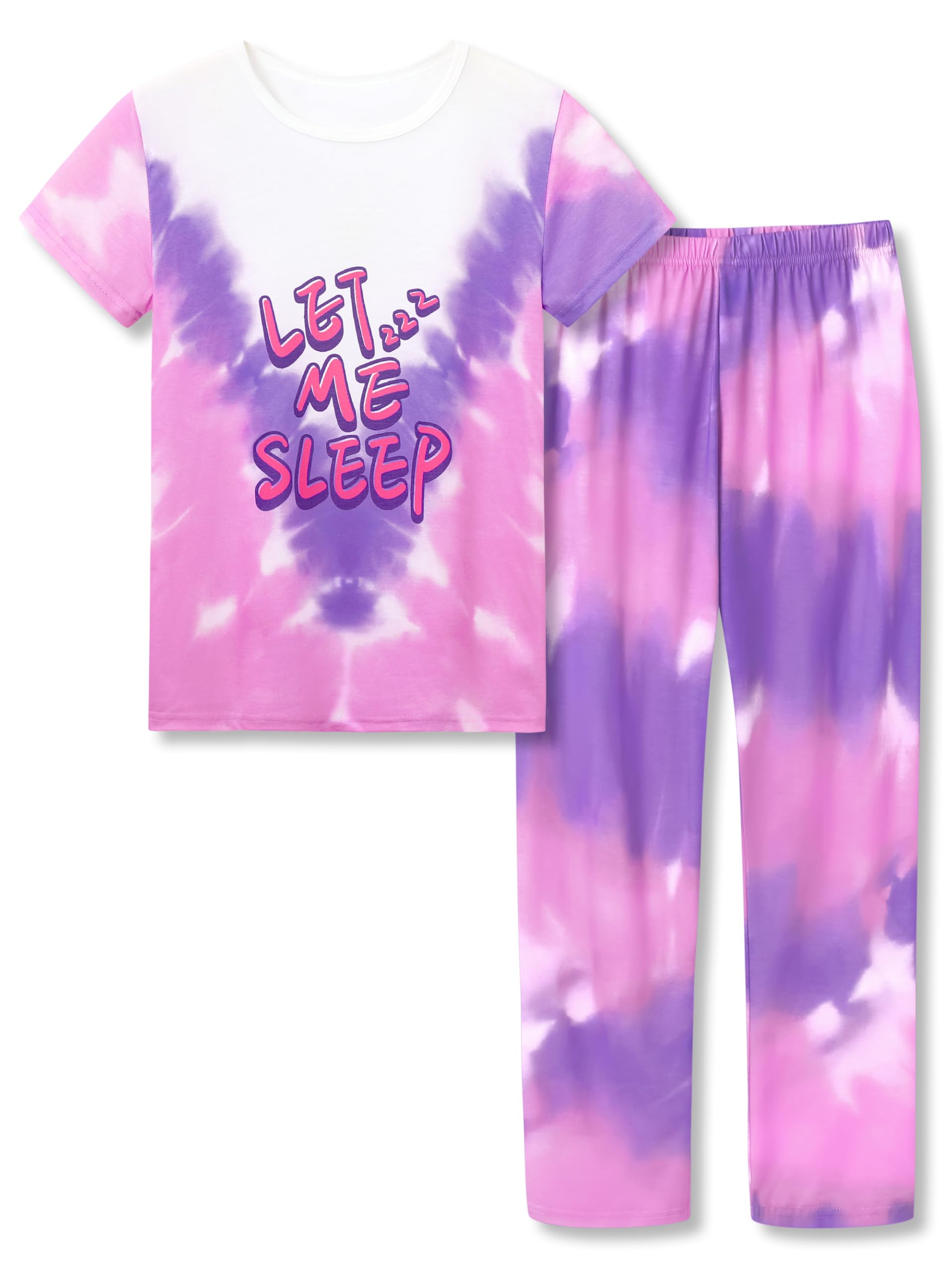 Beezizac Girls Pajamas Cute Print Short/Long Sleeve Pants Set Size 6-18