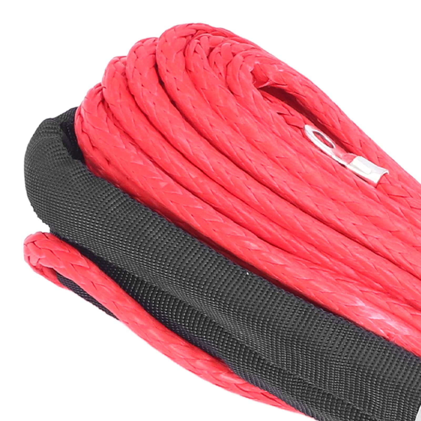 Dioche Corde de Treuil Corde Synthétique 6500Lbs Câble de Treuil en Fiber Synthétique 4.8Mm X 15M Fibre Synthétique 5500Lbs Résistance à la Rupture pour Remorque Atv Utv (rouge)