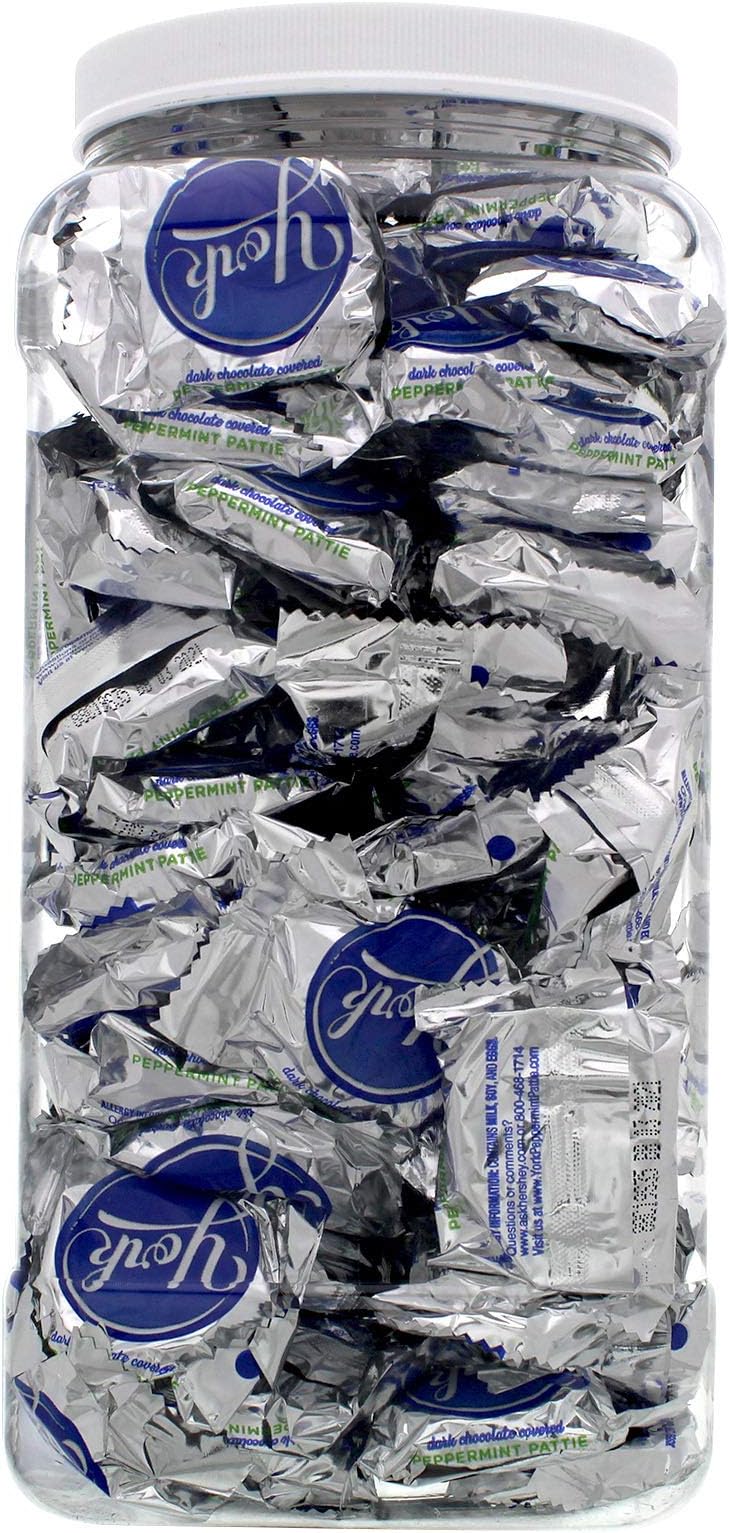 Patty Mini Candy Bars - 3.25 Bulk Value Packed Chocolate Thin Mint in a 1 Gallon Gift Ready Reusable Square Grip Jar_AB