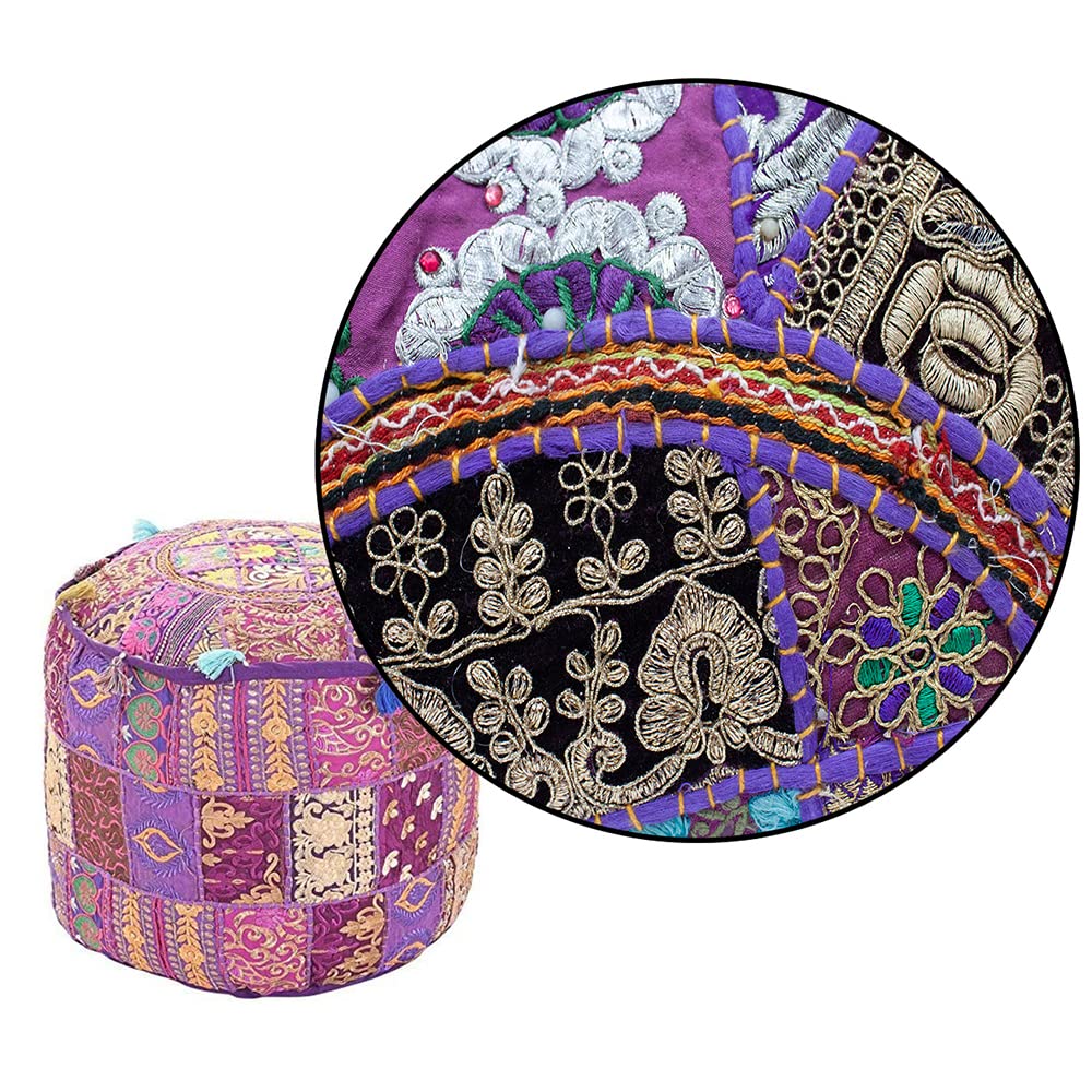 Aakriti Indian Pouf Bezug – 45,7x33 Cm, 100% Baum Produktbild-Vorschau 2