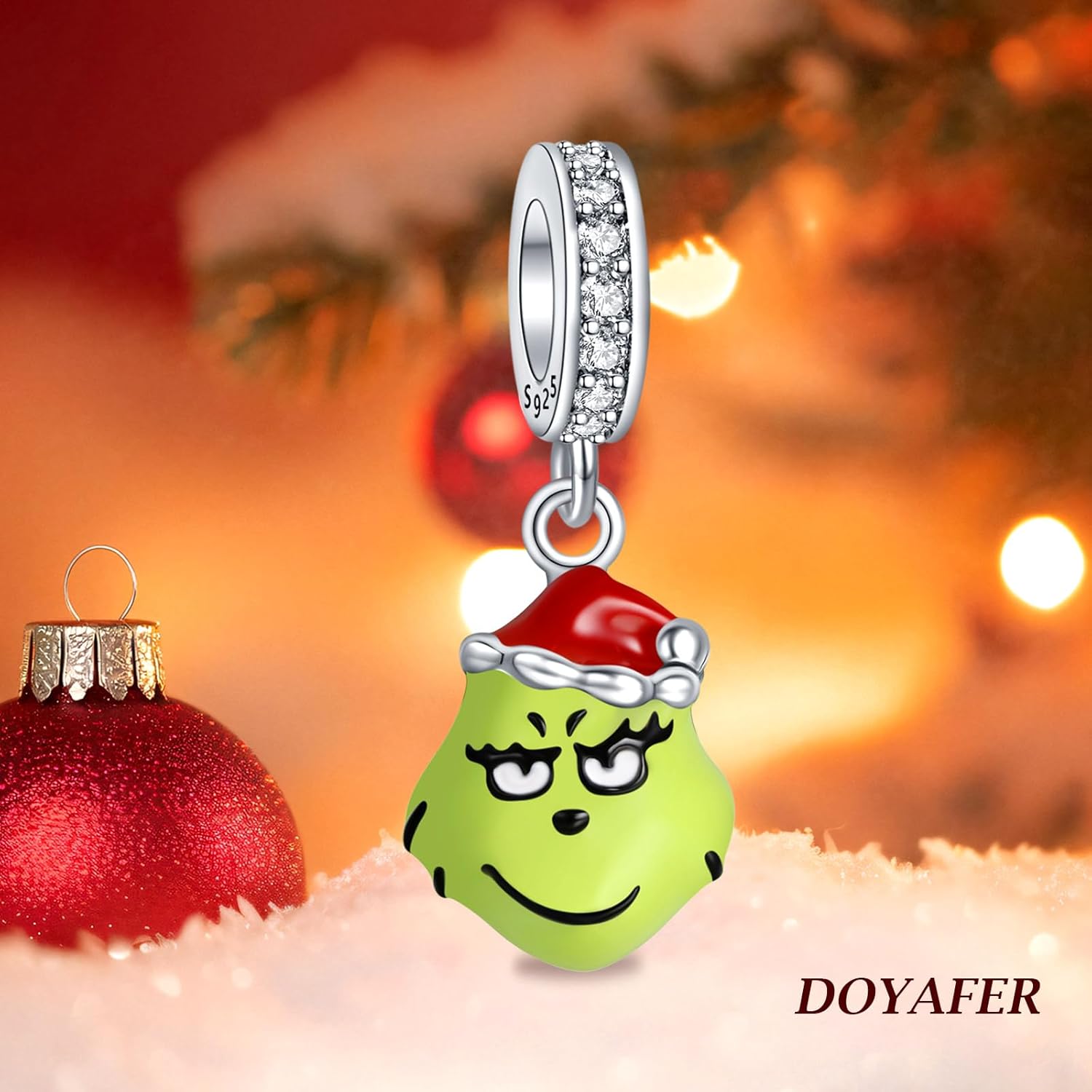 925 Sterling Silver Charm Green Christmas Monster Bead Fit Women's Bracelet Christmas Jewelry Gifts For Family Friends - Image 2