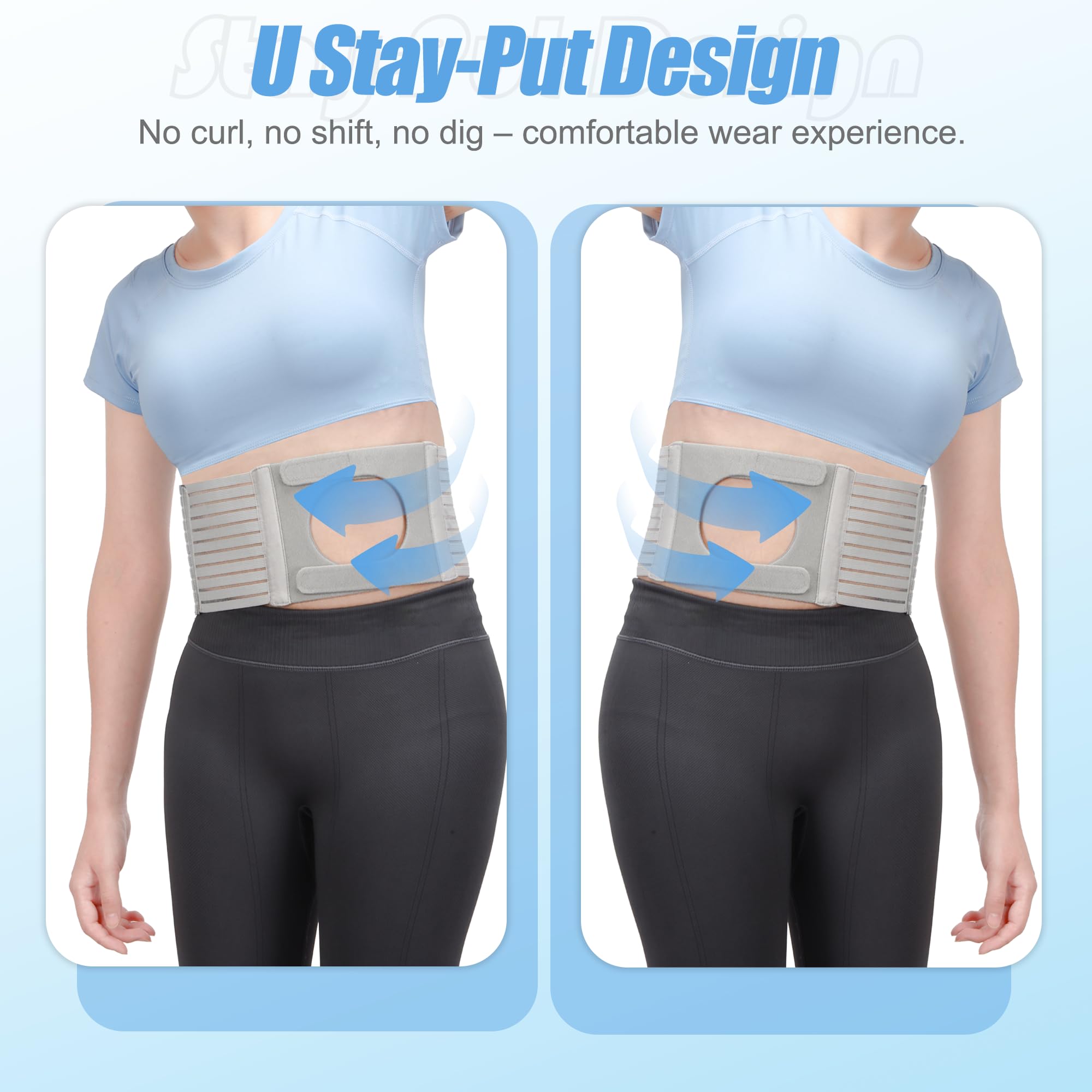Elástica Ostomía Hernia Cinturón,Cinturón De Ostomía,Faja Colostomía para Hombre y Mujer Colostomía Soporte Transpirable con Abertura para Pacientes de Colostomía Tamaño,6-8cm (M)