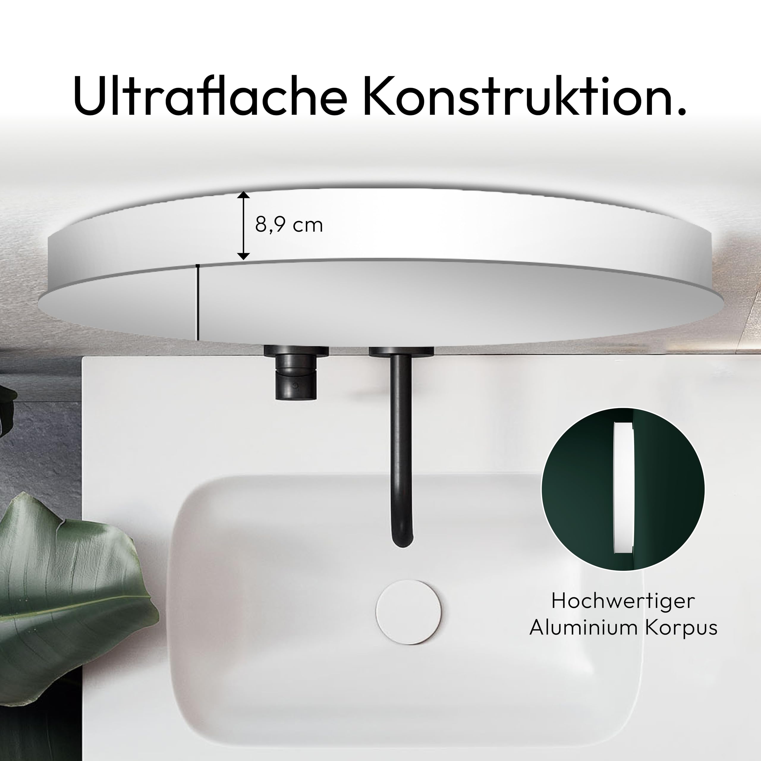 Flyelf Armoires De Salle De Bain Avec Miroir,Fixation Murale Miroir De