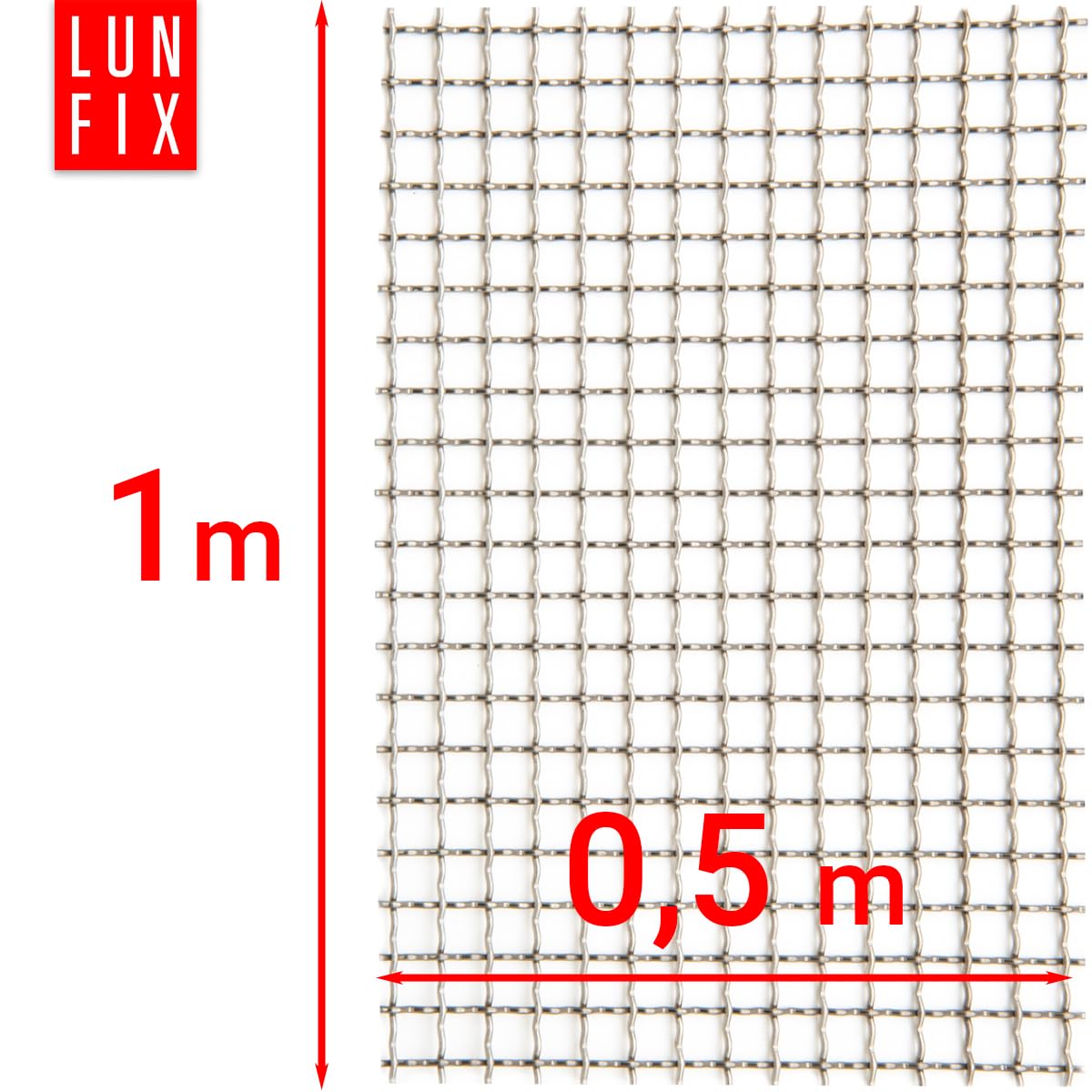 Rejilla de acero inoxidable de 5 x 5 mm, 1 x 0,5 m, malla fina de 1 mm de diámetro, malla de filtro de malla de acero inoxidable AISI 304