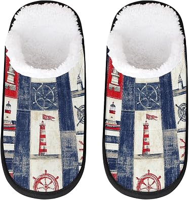 House Slippers for Women & Men, Fuzzy Non-Slip Indoor Slippers with Fluffy Lining for Home and Travel